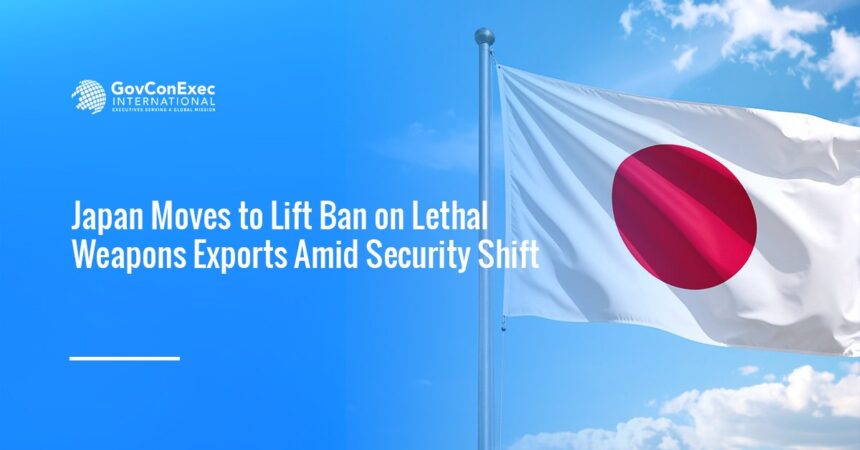 Japan flag. Japan has announced plans to lift its ban on lethal weapons exports.
