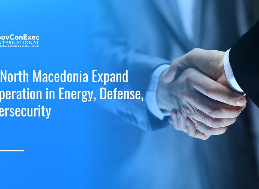 Two people shaking hands, representing partnership. A U.S.-North Macedonia dialogue strengthens ties in shared priorities