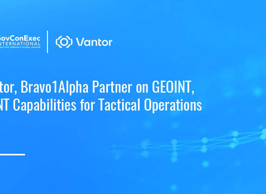 Vantor logo. Vantor and Bravo1Alpha have teamed up on tactical GEOINT and satellite intelligence tools.