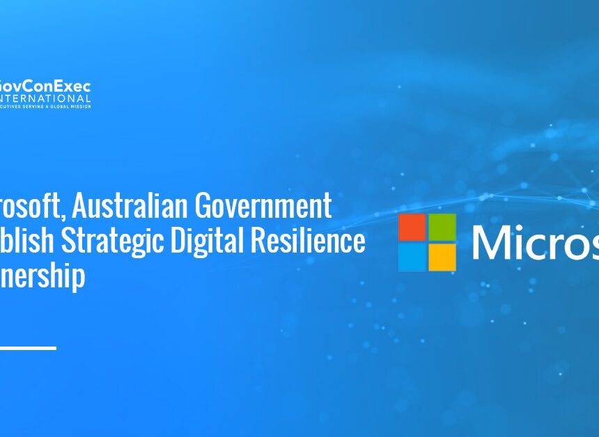 Microsoft logo. Microsoft and Australia have partnered on cybersecurity, AI, cloud and critical infrastructure protection.