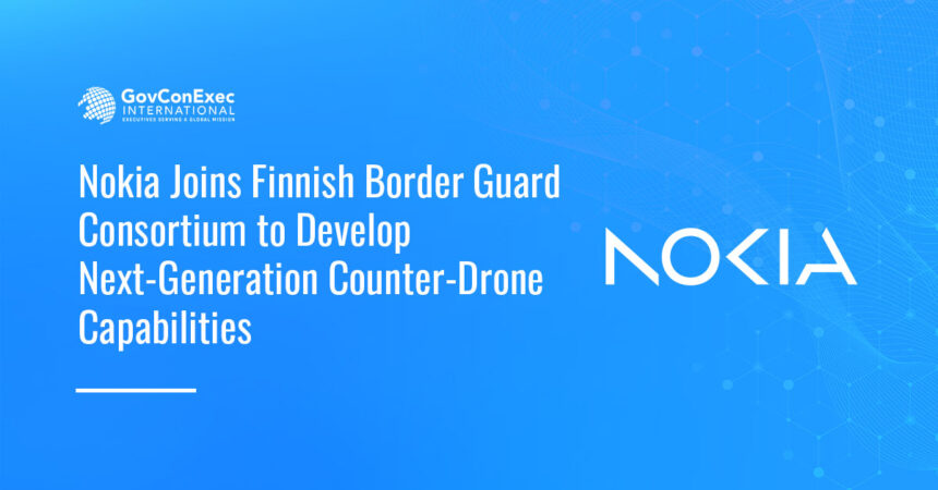 Nokia logo. The company has joined a Finnish Border Guard-led consortium to develop an integrated counter-UAS capability.