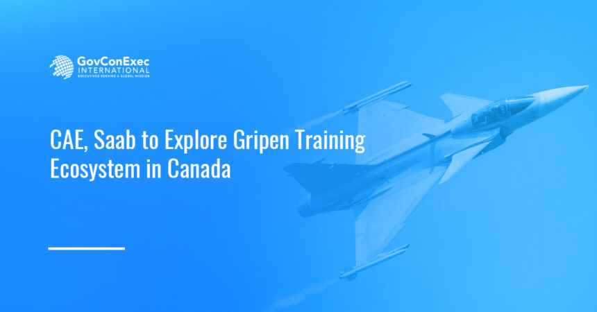 gripen-cae-saab-training-canada-partnership Gripen Fighter Jet. CAE and Saab have signed an MOU to explore a Canada-based Gripen fighter jet training system.