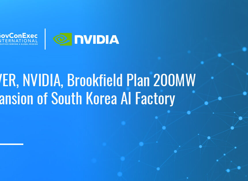 NVIDIA logo. NAVER, NVIDIA and Brookfield plan to expand a Korean AI factory to 200 megawatts by 2028.